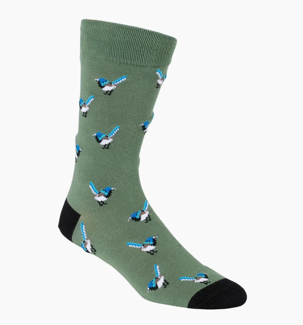 Blue Wren Men's Bamboo Socks - The Sockery