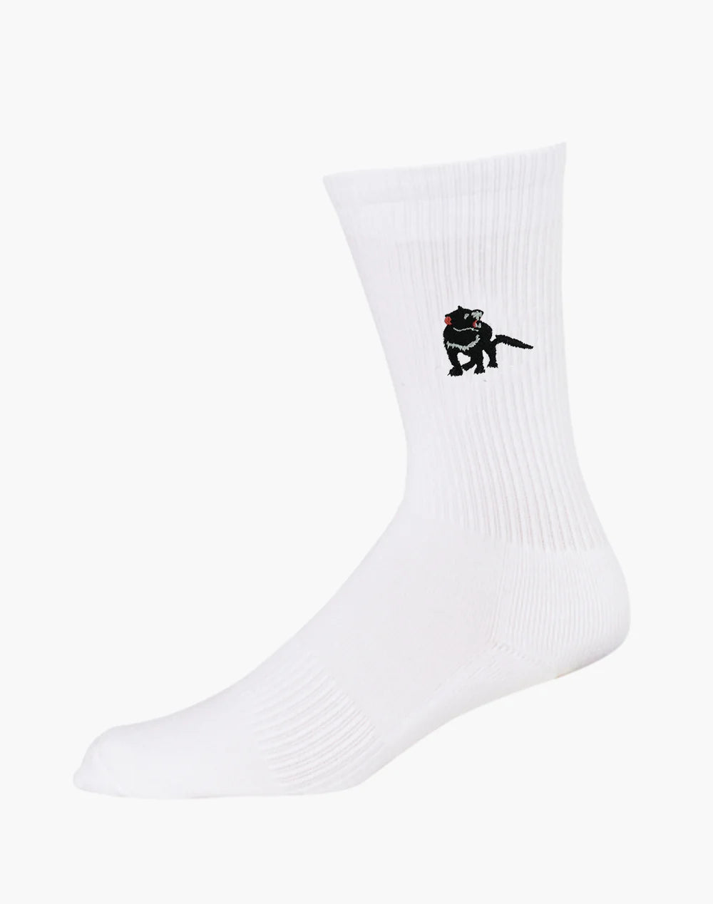 Tassie Devil Zoo Conservation Bamboo Crew Socks - White - The Sockery