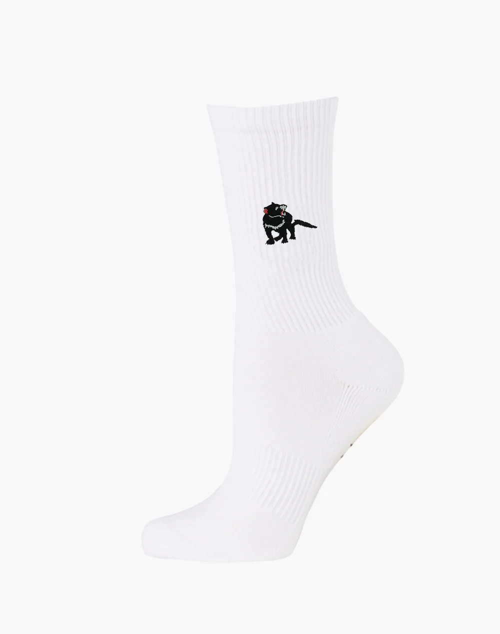 Tassie Devil Zoo Conservation Bamboo Crew Socks - White - The Sockery