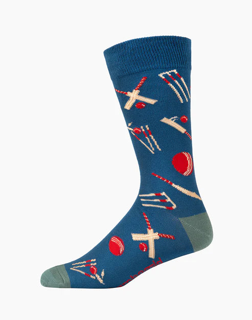 Cricket Stumps Men's Bamboo Crew Socks - The Sockery