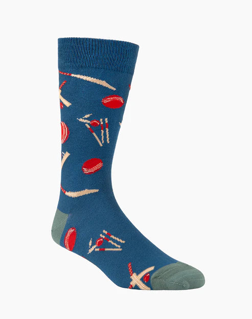 Cricket Stumps Men's Bamboo Crew Socks - The Sockery