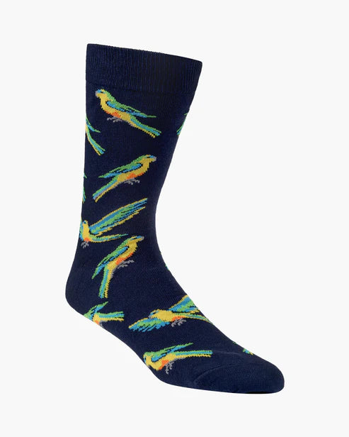 Orange Bellied Parrot Men's Bamboo Socks