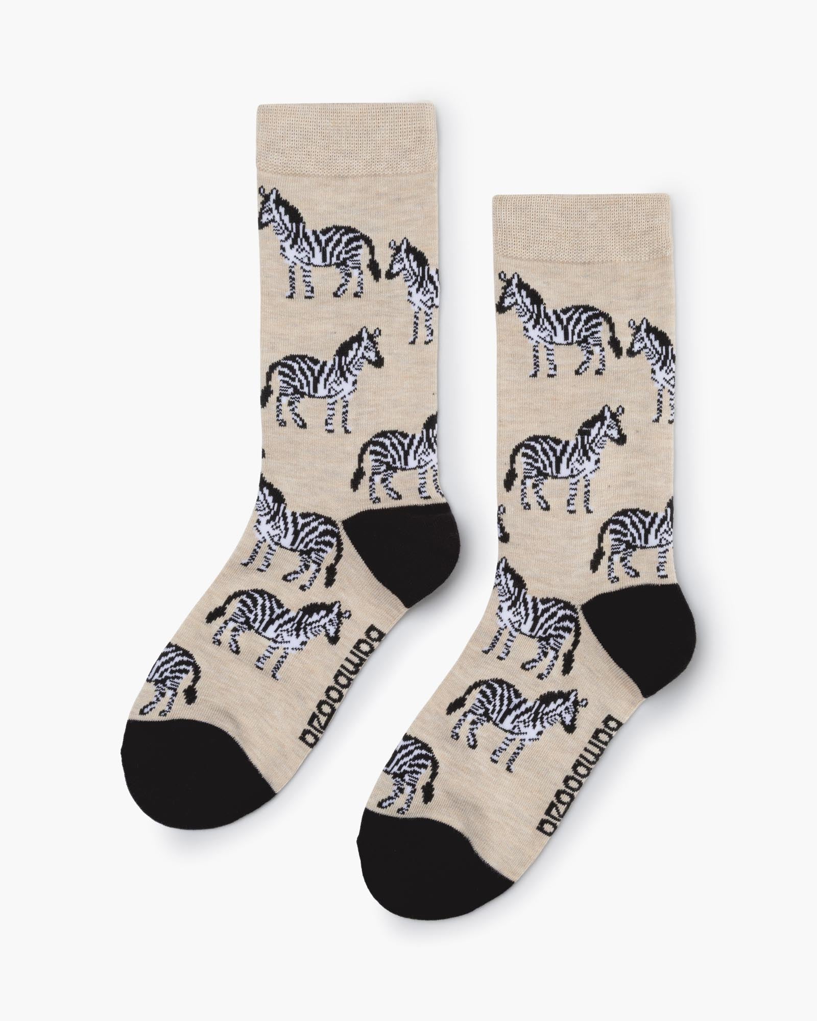 Zebra Women's Bamboo Crew Socks