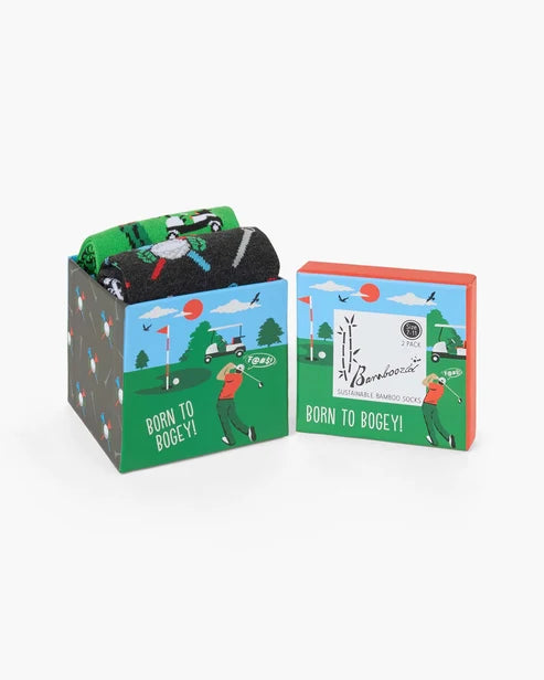 Born to Bogey! Men's Crew Socks - Gift Box 2 Pack
