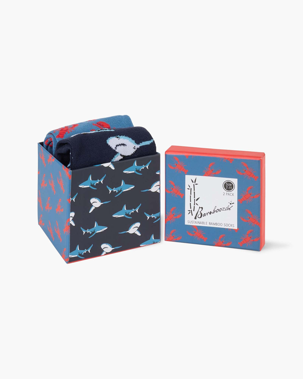 Claws and Jaws Men's Crew Socks - Gift Box 2 Pack