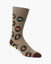 Vinyl records on a brown sock