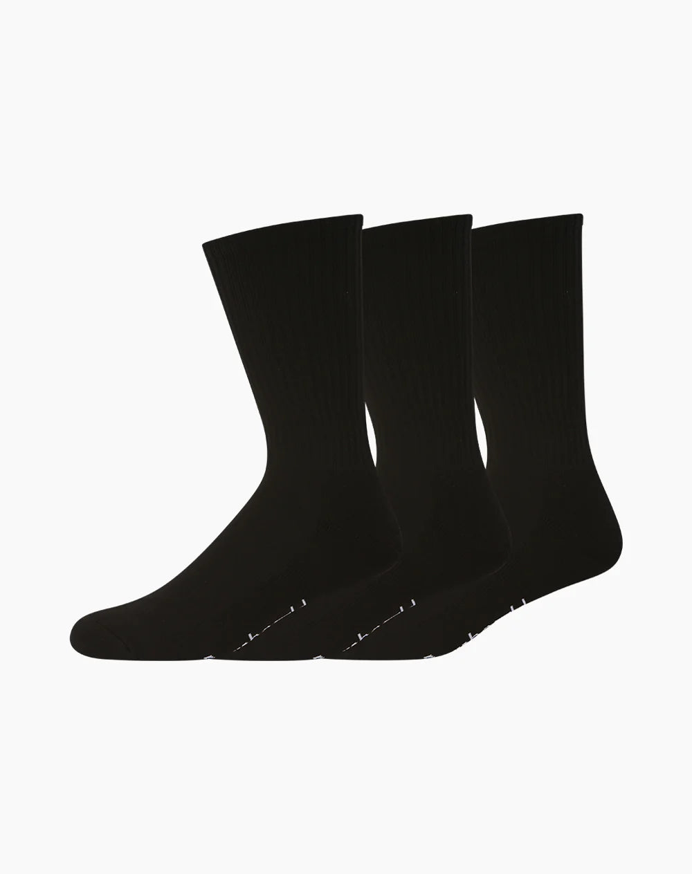 Men's Bamboo Crew Sport Socks 3 Pair Pack in Black - The Sockery