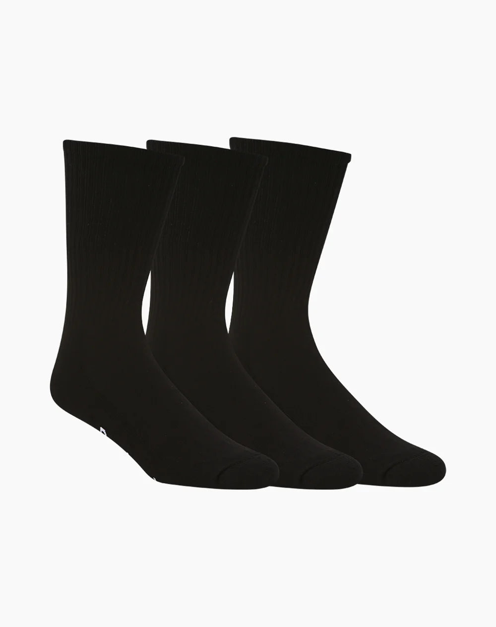 Men's Bamboo Crew Sport Socks 3 Pair Pack in Black - The Sockery