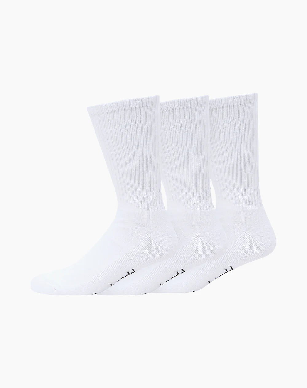 Men's Bamboo Crew Sport Socks 3 Pair Pack in White - The Sockery