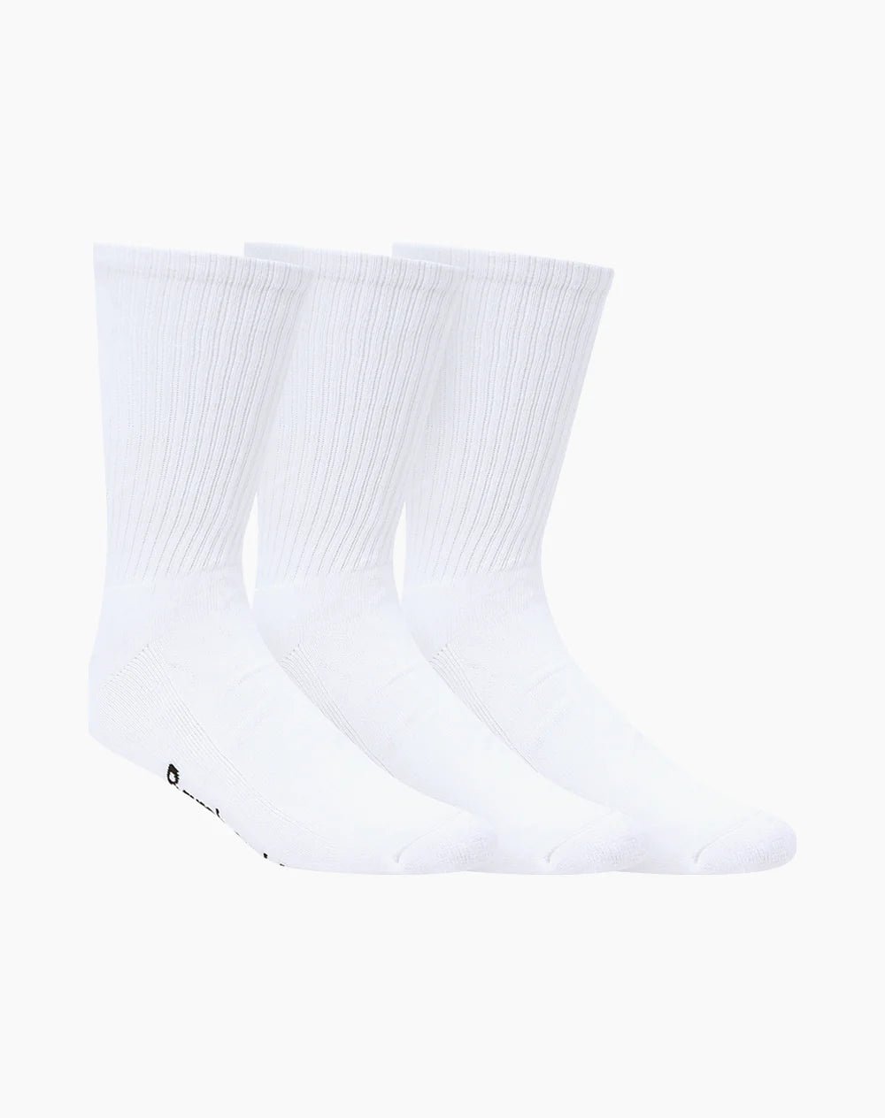 Men's Bamboo Crew Sport Socks 3 Pair Pack in White - The Sockery