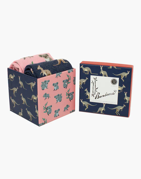Native Animals Women's Crew Socks - Boxed Gift Set 2 Pack - The Sockery