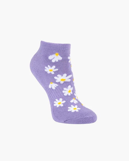 Daisies Women's Bamboo Cushioned Ankle Socks - Lilac