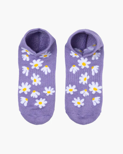 Daisies Women's Bamboo Cushioned Ankle Socks - Lilac