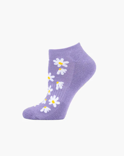 Daisies Women's Bamboo Cushioned Ankle Socks - Lilac