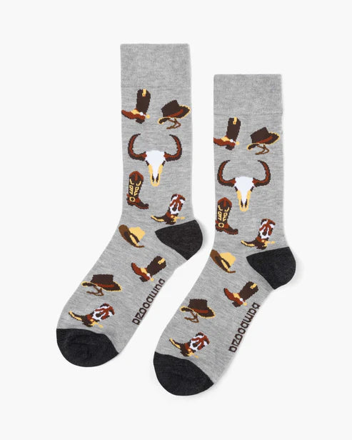 Cowboy Boots & Spurs Men's Bamboo Crew Socks