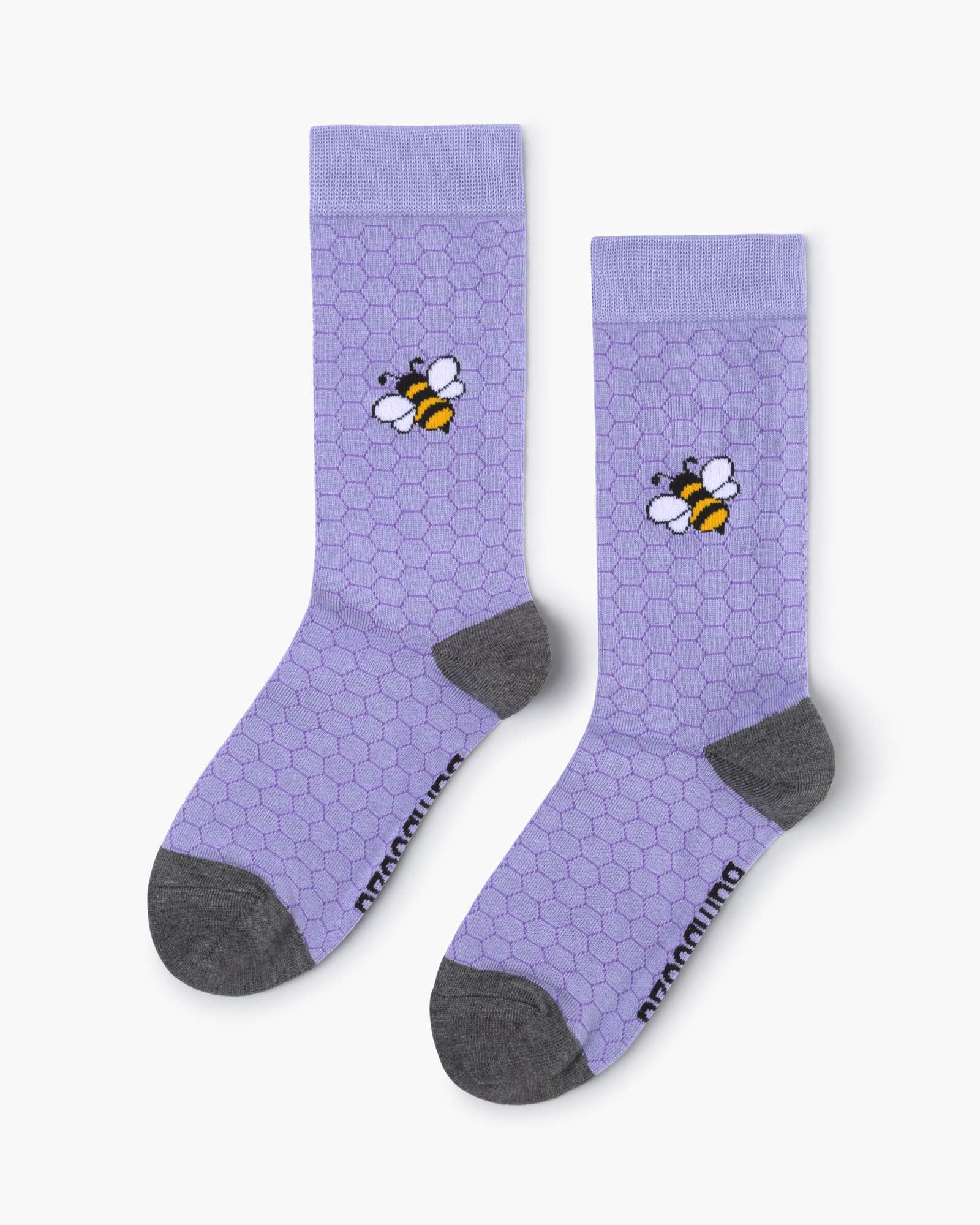 Bee on Honeycomb Women's Bamboo Crew Socks