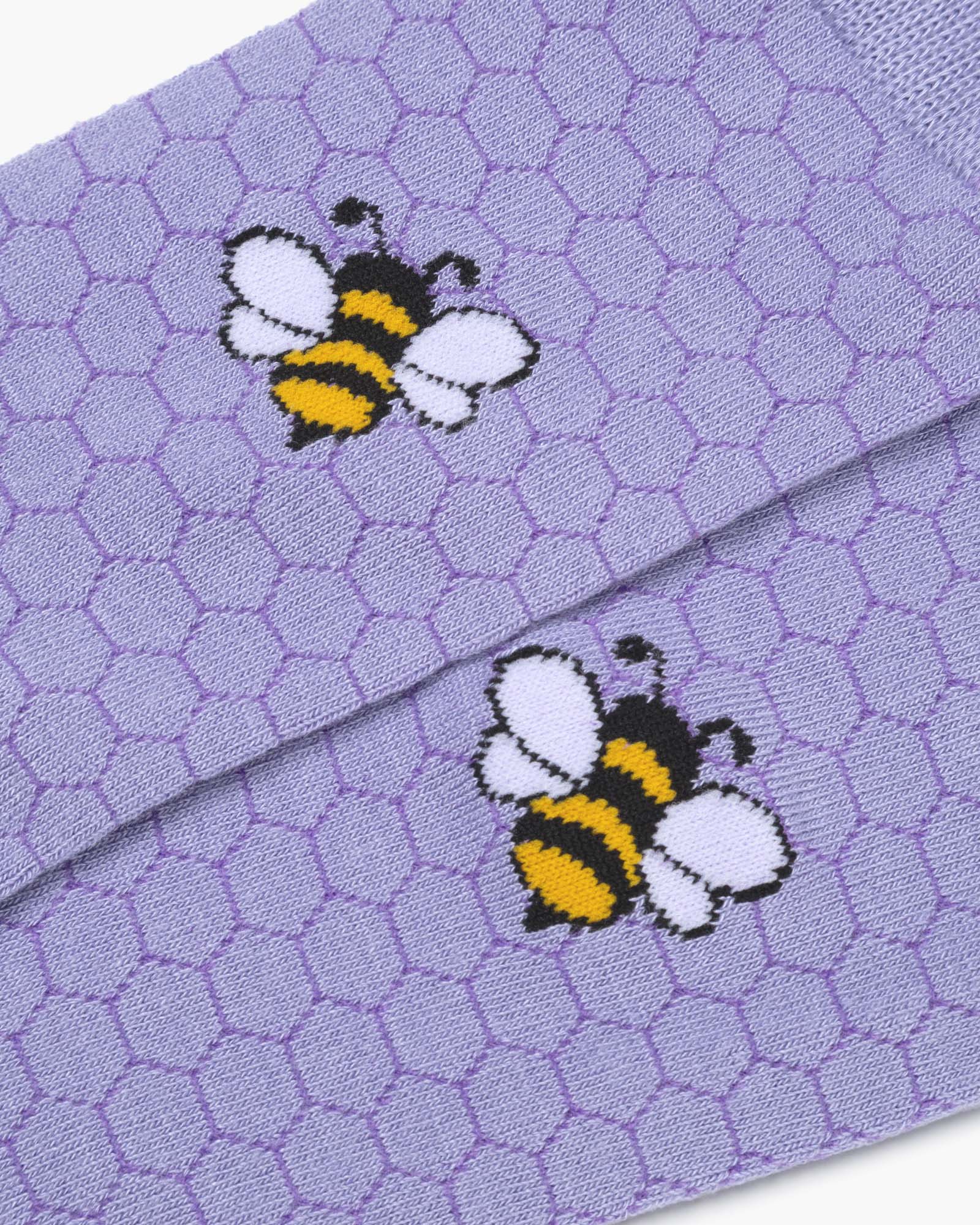 Bee on Honeycomb Women's Bamboo Crew Socks