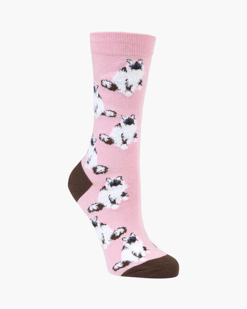 Fluffy Ragdoll Women's Bamboo Crew Socks