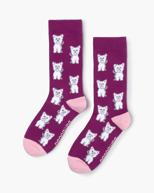 Fluffy Terrier Women's Bamboo Crew Socks