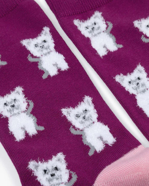 Fluffy Terrier Women's Bamboo Crew Socks