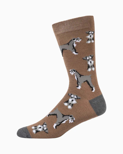 Schnauzer Men's Bamboo Crew Socks