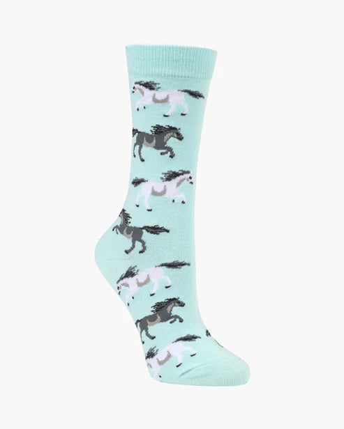 Wild Horses Women's Bamboo Crew Socks