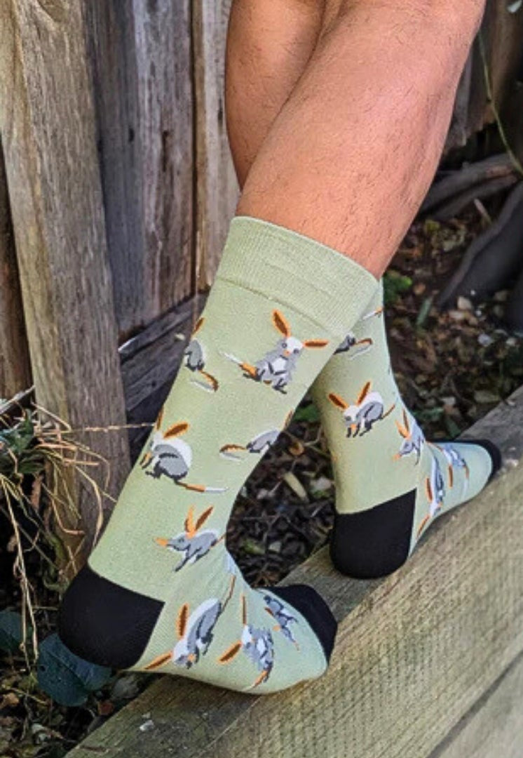 Australian Bilby Men's Bamboo Crew Socks - Help Save the Bilby Fund