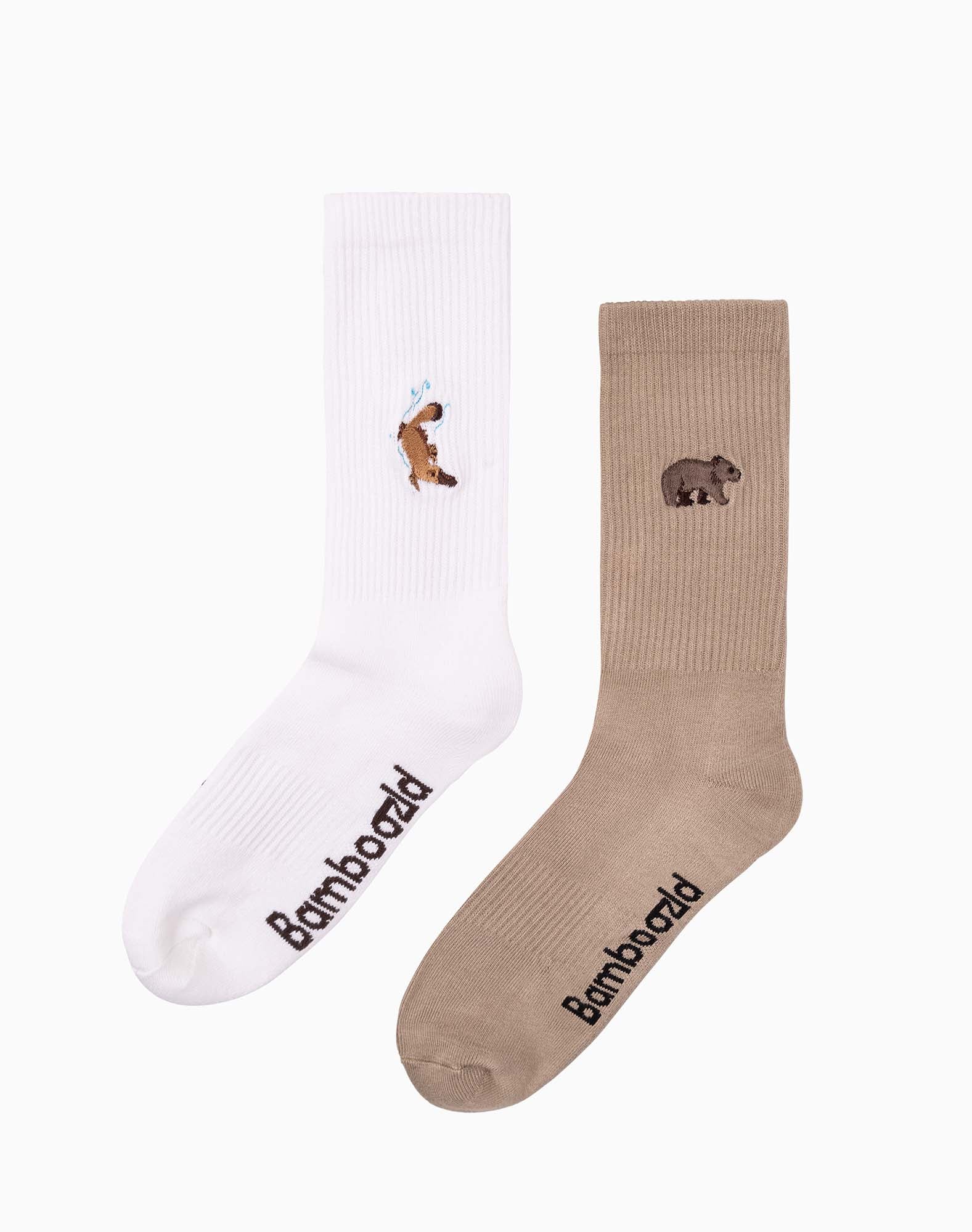 Platypus & Wombat Zoo Conservation Men's Athletic Crew Socks - Gift Box 2 Pack - The Sockery