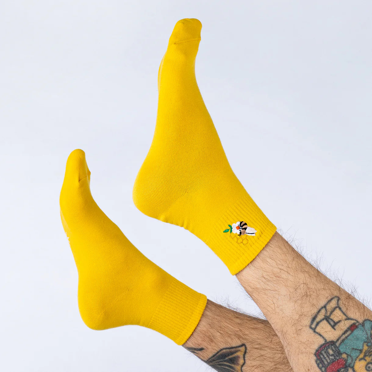 Bee Mine Embroidered Quarter Socks - The Sockery