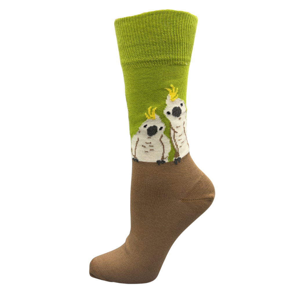 Cockatoo Crowd Cotton Crew Sock - Made in Australia