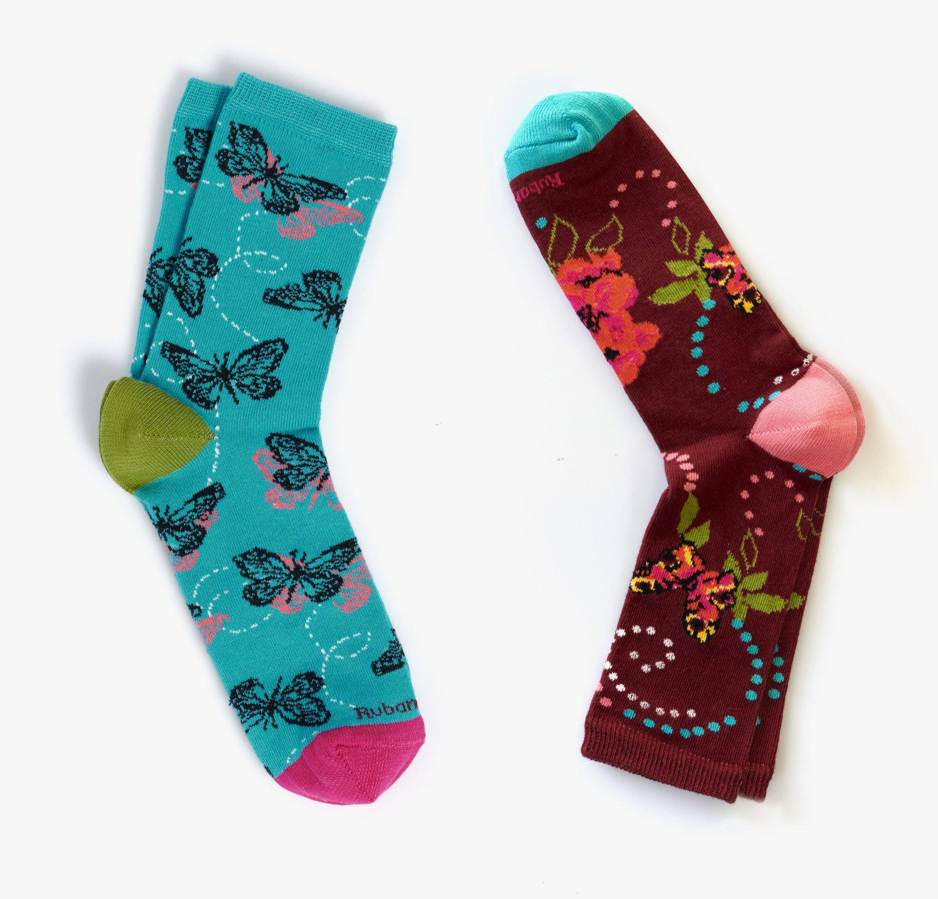 Butterfly Women's Crew Socks - 2 Pair Gift Set