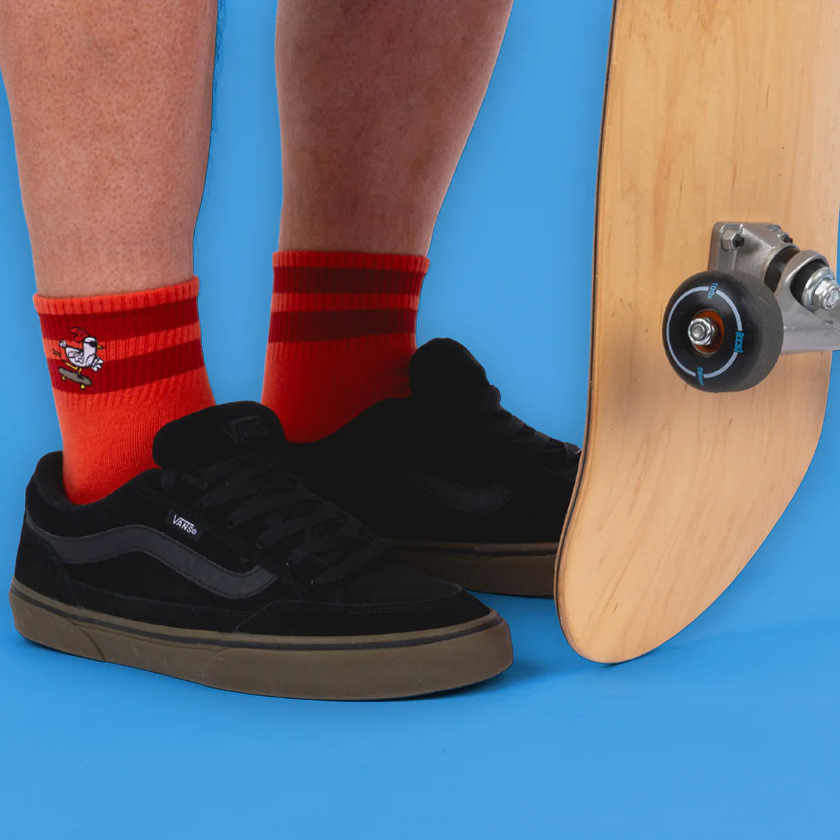 Rad Chicken Embroidered Quarter Socks - The Sockery