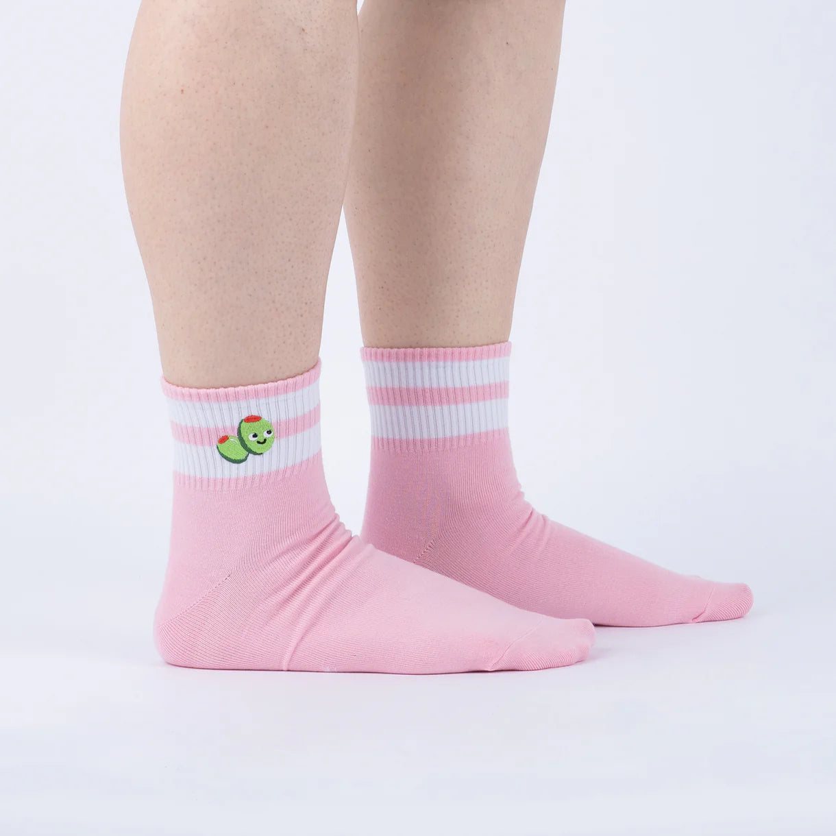 Olive You! Embroidered Quarter Socks 🫒