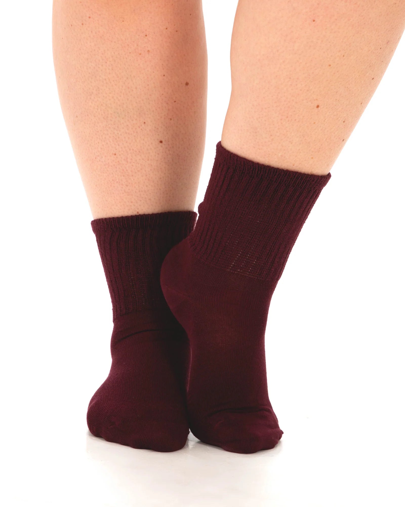 Extra Wide Bamboo Super Soft Socks - Burgundy