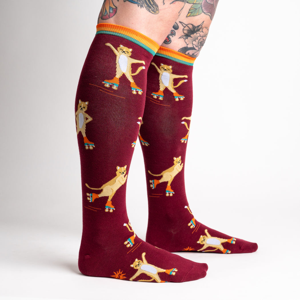 Roller Cats Women's Knee High Socks - The Sockery