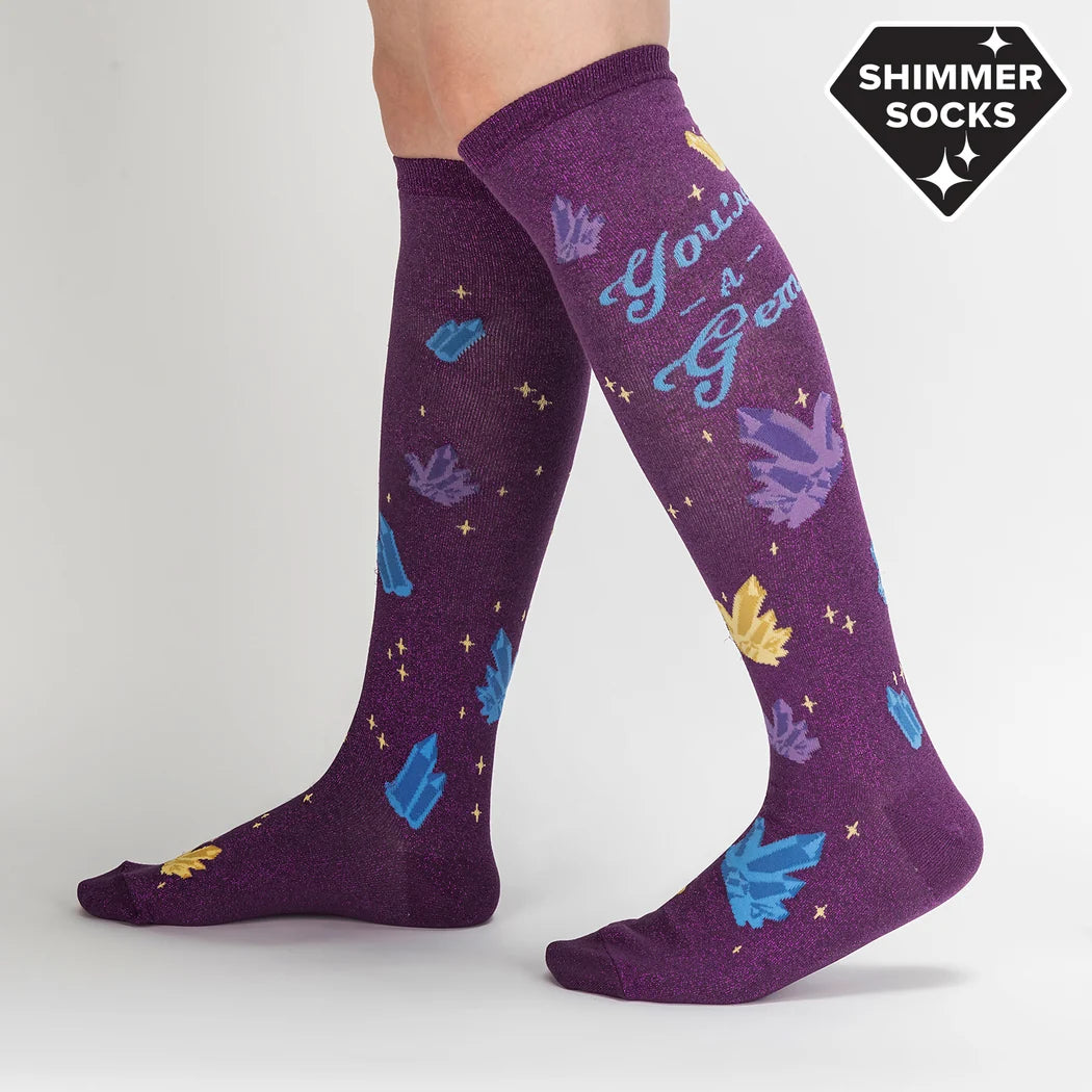 You're a Gem Women's Knee High Shimmer Socks