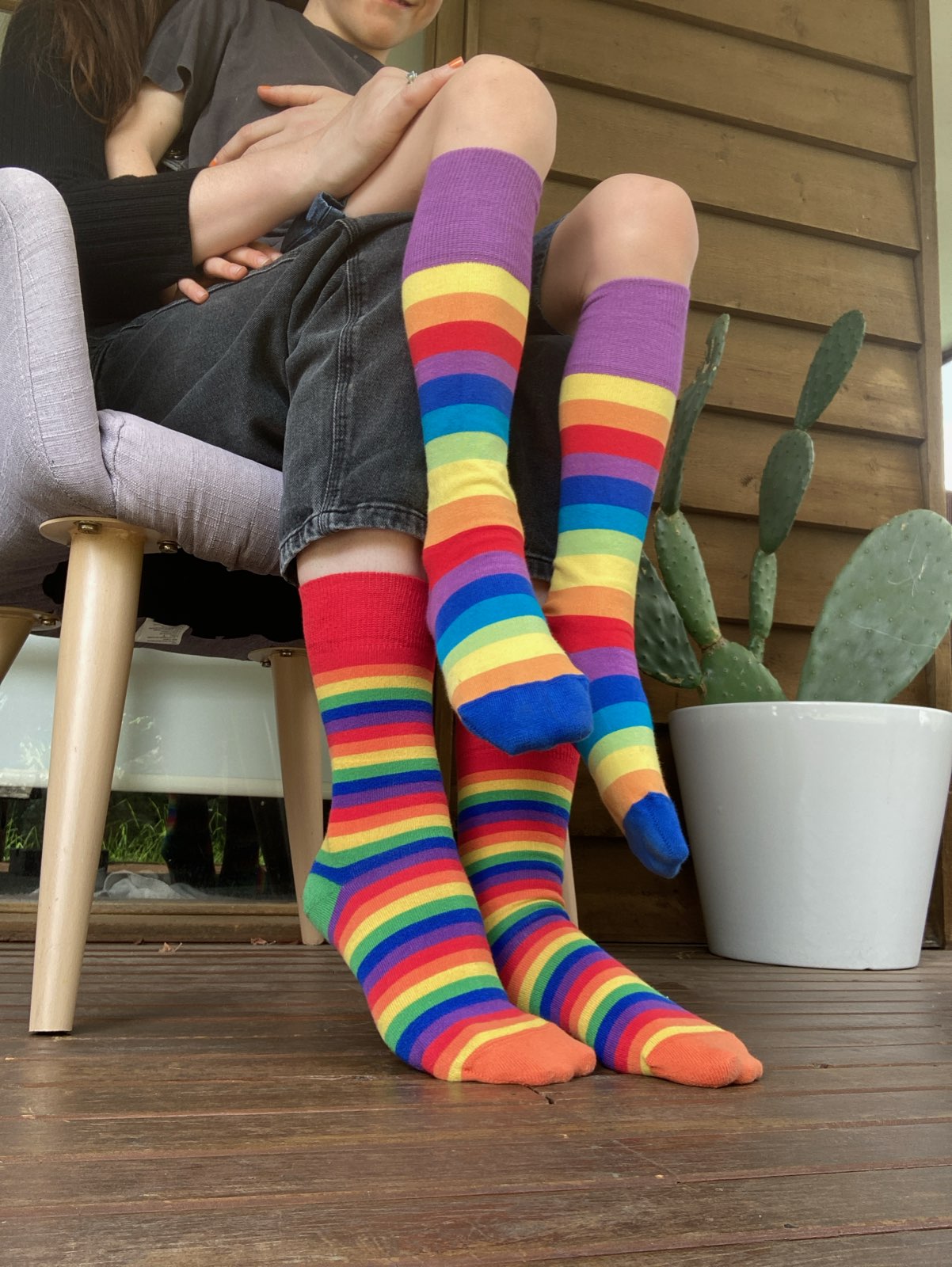 Rainbow Stripes Crew Socks - Australian Made