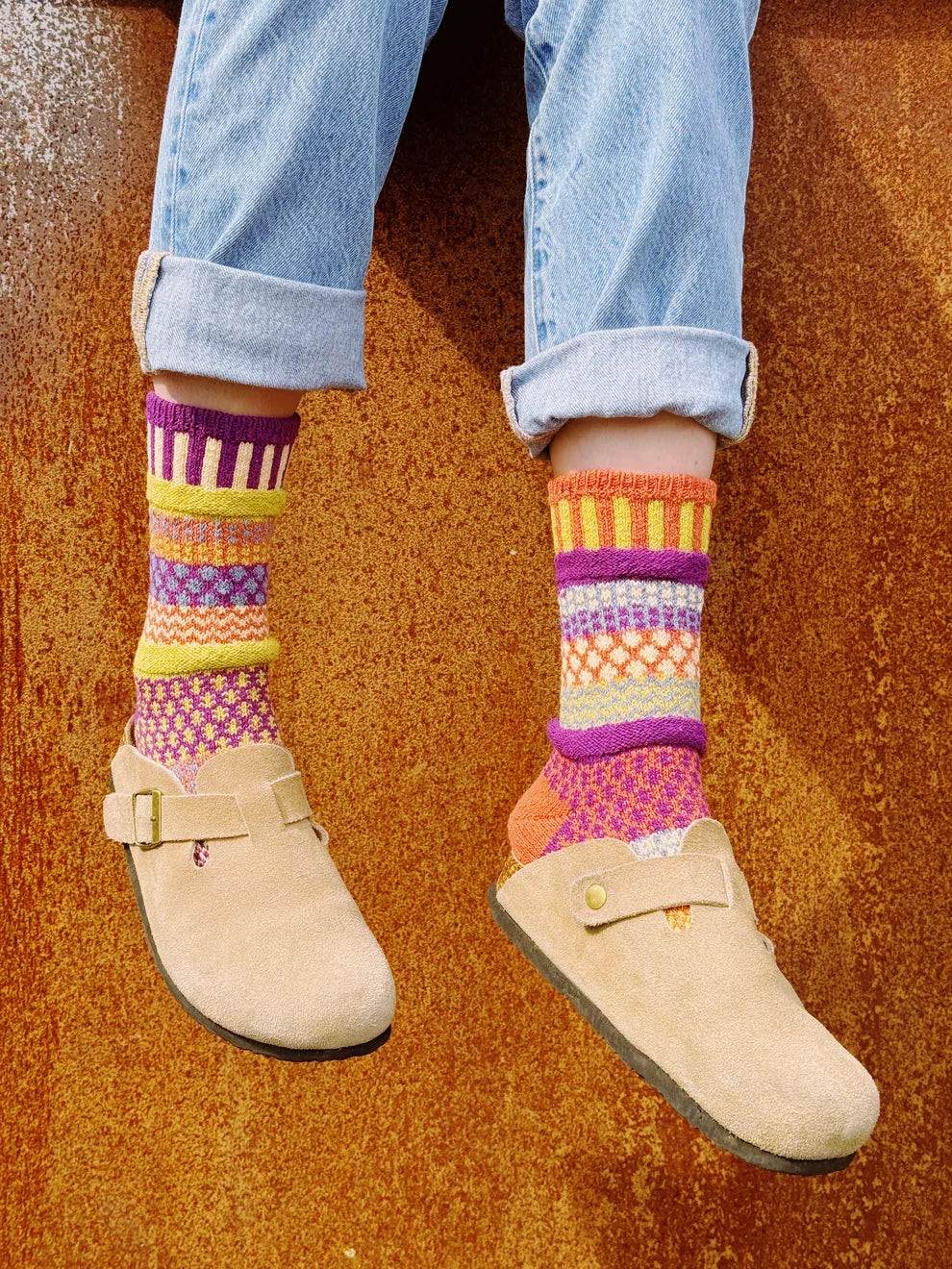 Hazel Recycled Cotton Crew Socks