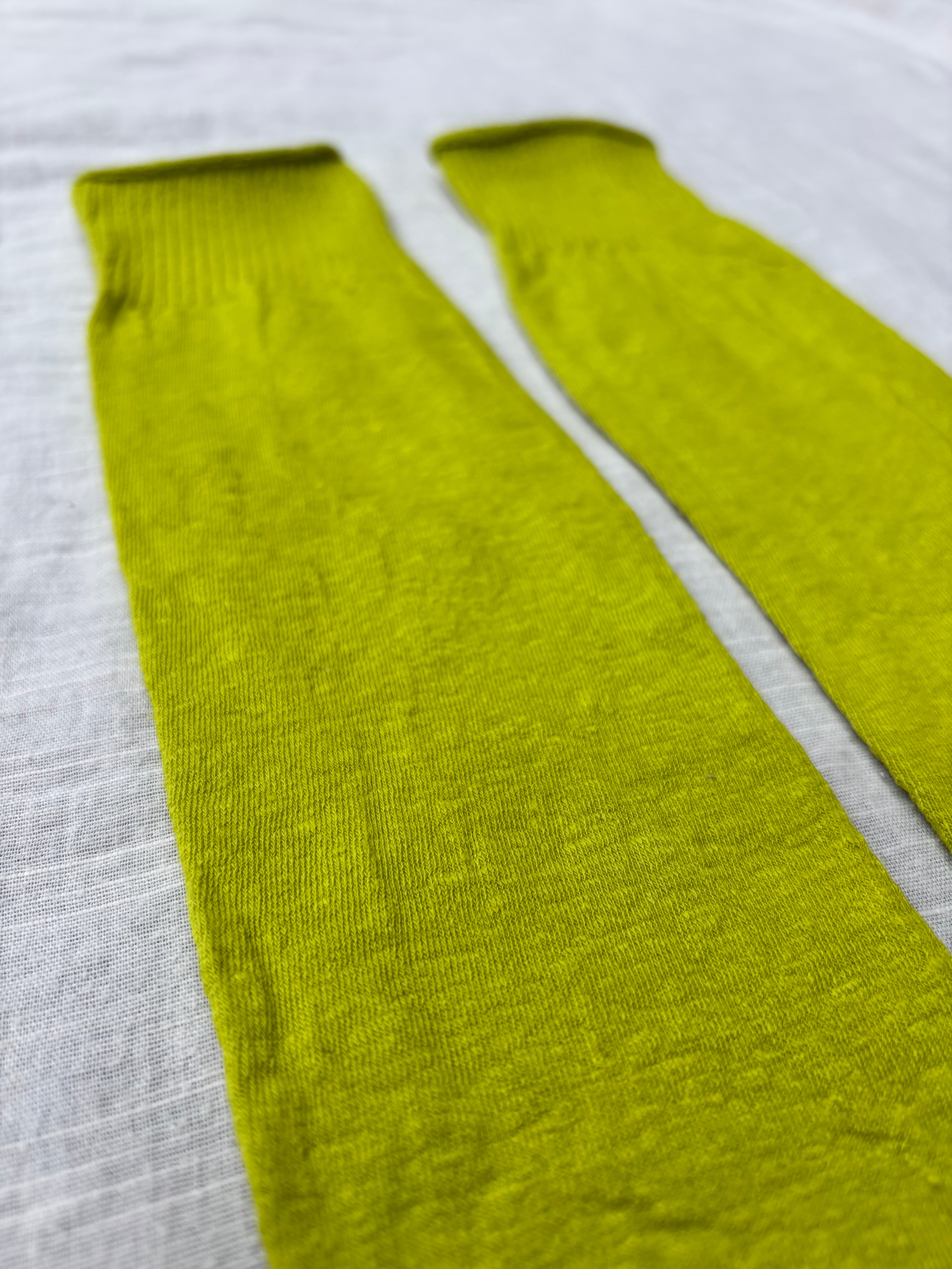 Linen Women's Quarter Socks in Citronelle