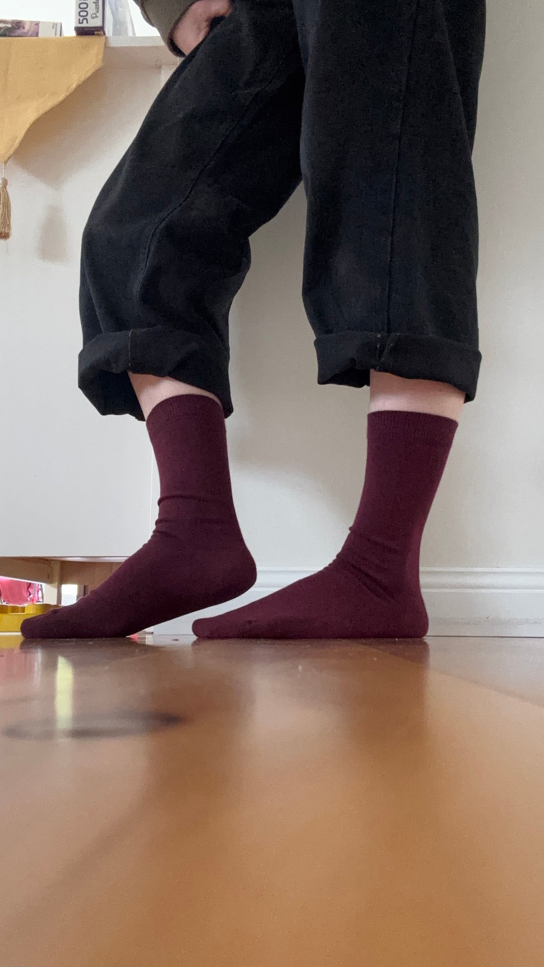 Wine Not? Burgundy Cotton Crew Dress Sock - Australian Made