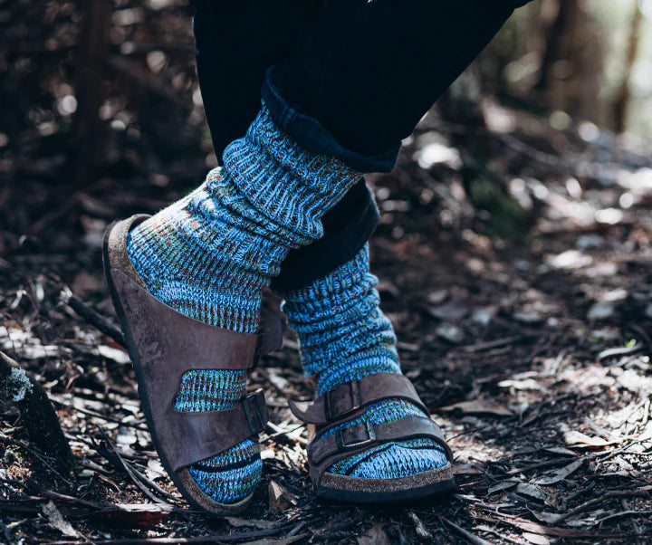 Pure Merino Mongrel Socks - Blue Green