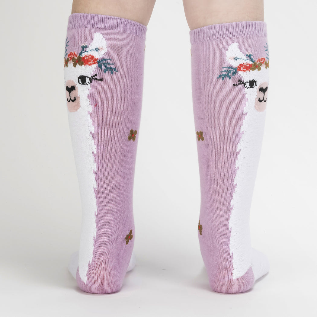 Llama Queen Fuzzy Kid's Knee High Socks