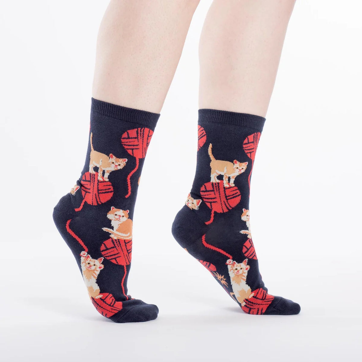 cat and wool themed socks