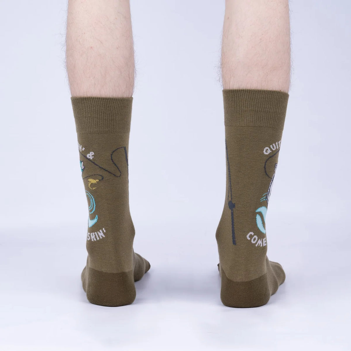 Quit Wishin' & Come Fishin' Men's Crew Socks