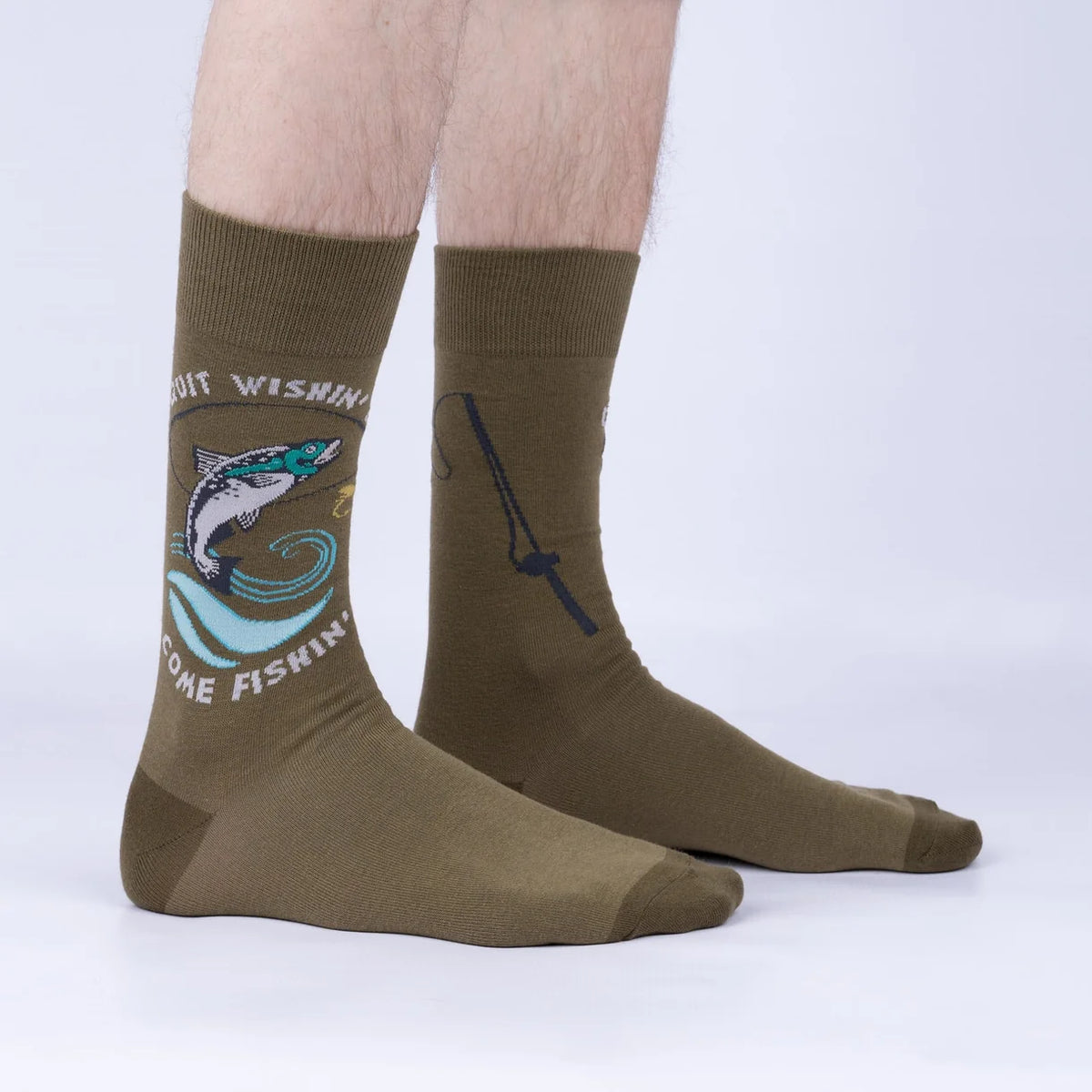 Quit Wishin' & Come Fishin' Men's Crew Socks