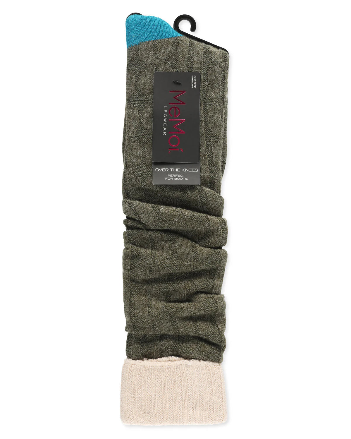 Chain Mix Women's Over the Knee Socks in Moss Green - The Sockery