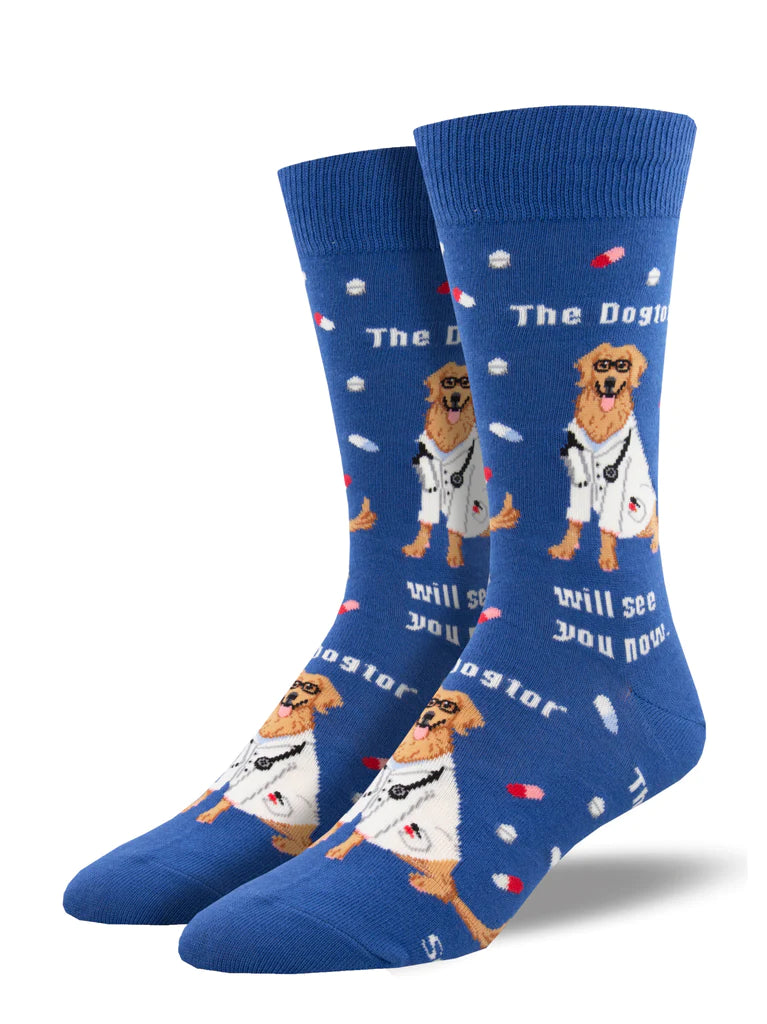 The Dogtor Is In Men's Crew Socks - The Sockery