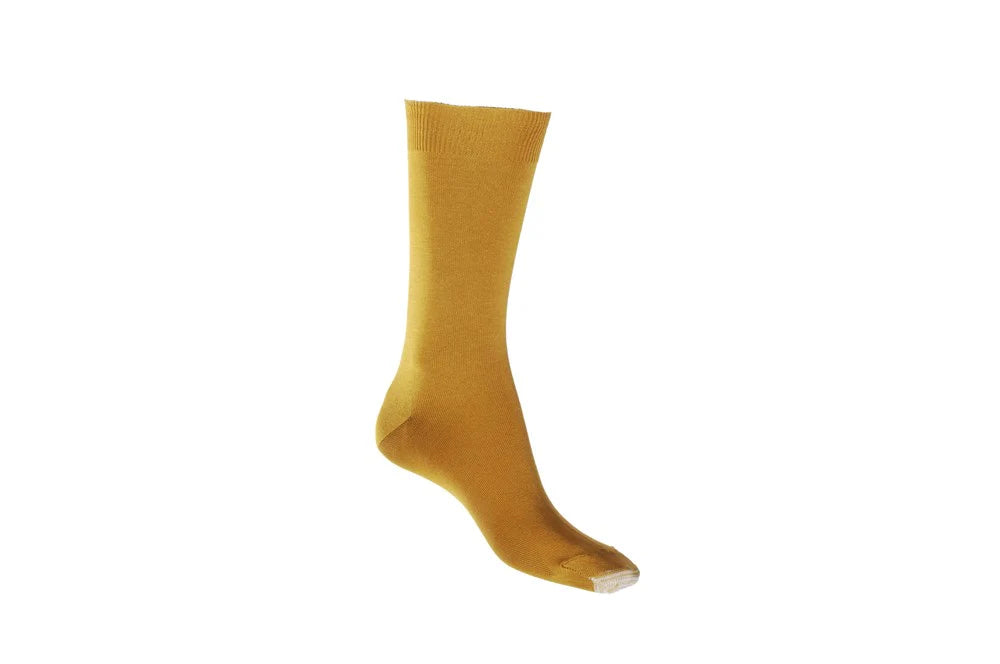 Cotton Crew Sock with Tough Toe in  Mustard - Aussie Made