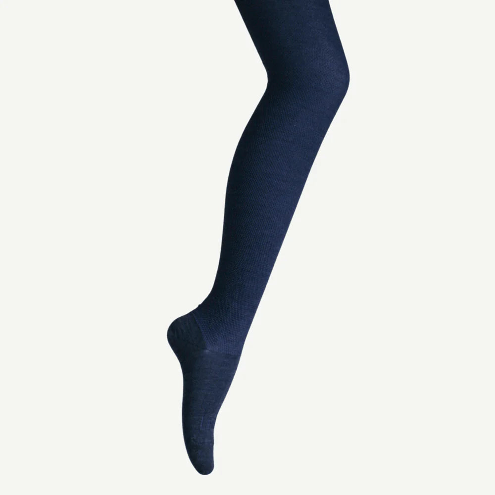 Merino Wool Tights in Navy