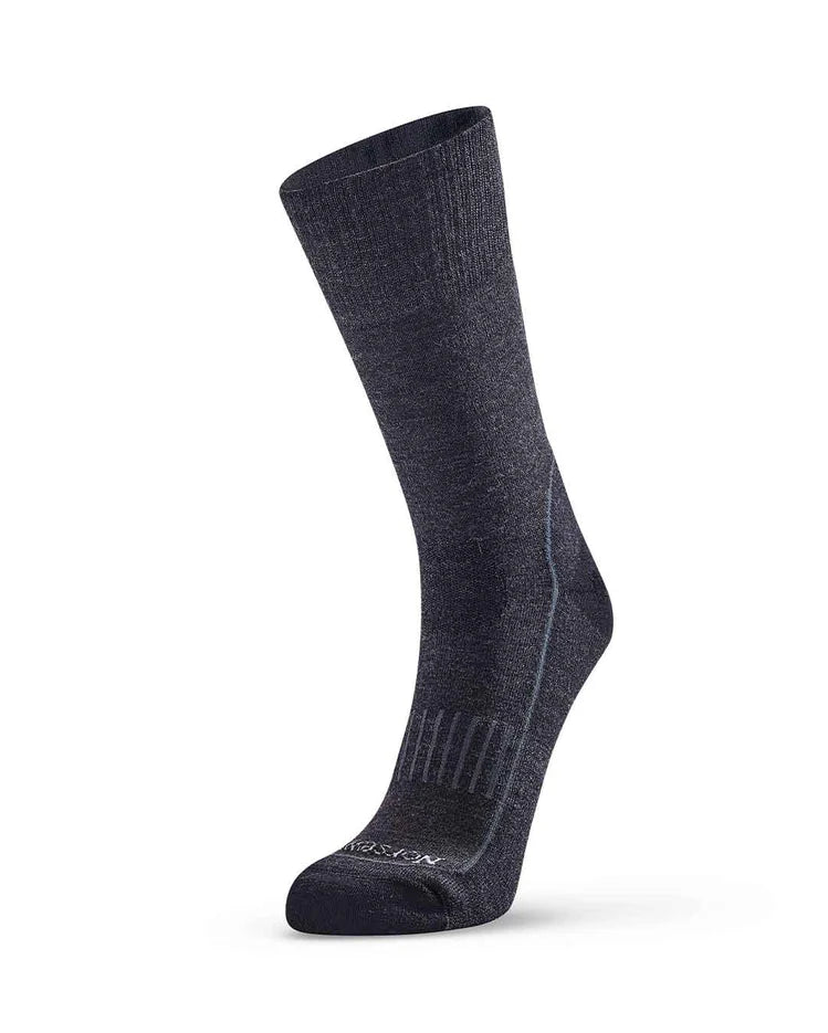Dark gray sock on a white background